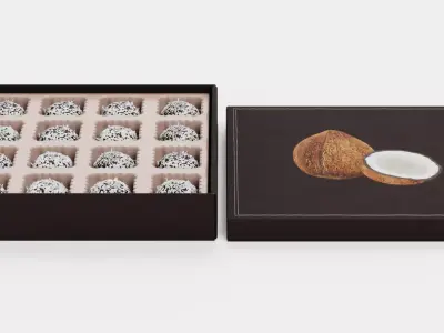 Chocolate Box V6 - Luxury Gift Box Filled with Coconut Pralines 3D model