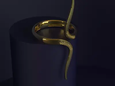 Contemporary Open Statement Ring  3D print model