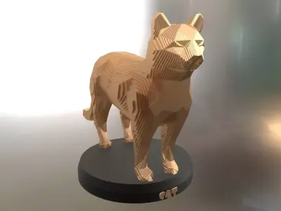 Parametric Cat Low-poly 3D model