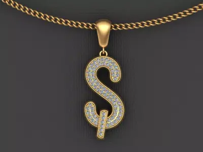 S LETTER PENDANT  3D print model