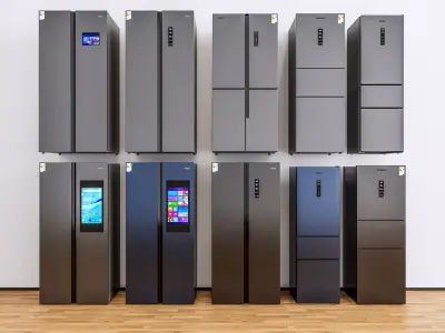 Kitchen and Home  appliances models library  fridge refrigerator Low-poly 3D model