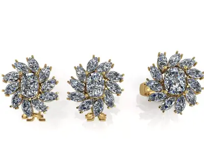 Ring and Earring Wedding Ring 3D print model