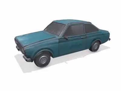 Old Abandoned Car Low-poly PBR Low-poly 3D model