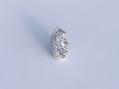 Vase twisted double arc hexagon with faceted organic lattice 3D print model