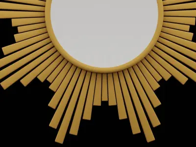 Flowered Mirror Design Low-poly 3D model