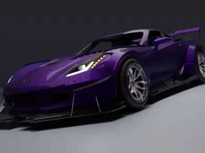 Chervrolet Corvette ZR1 Low-poly 3D model