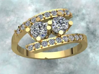 Luxury Diamond Engagement Ring 3D print model
