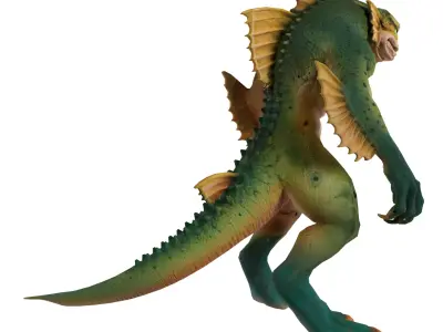 Lizardfolk  Game Ready 3D Character Model Low-poly 3D model