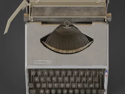 Used typewriter Low-poly 3D model
