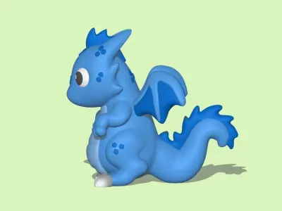 A cute Big Dragon  3D print model