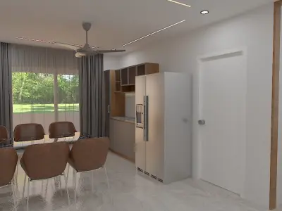 Modern 3Bhk Apartment Interior Design - 3 3D model