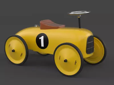Retro Push Car 3D model