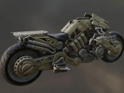 Cyborg Motor Bike Bundle 3D model