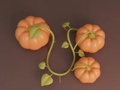 Cartoon pumpkin Low-poly 3D model