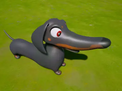 Cartoon Dog Low-poly 3D model