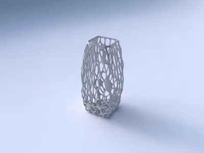 Vase rectangle with twisted organic lattice 3D print model