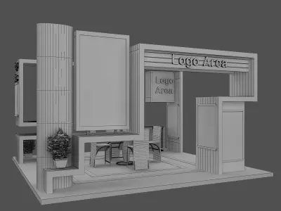  Booth Exhibition Stand a485c 3D model
