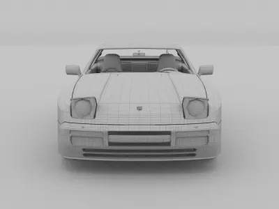 Porsche 944 turbo with interior rev 3D model