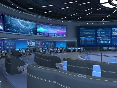 Control Room Monitoring room command center 3D model