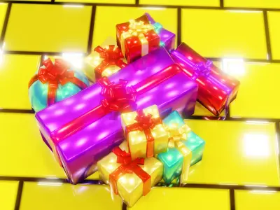GIFT - THREE DIFFERENT DESIGNS Low-poly 3D model