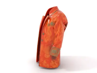 Regal Orange Brocade Jacket model pack Low-poly 3D model