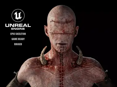 Low Poly Epic Skeleton Hell Creature Low-poly 3D model