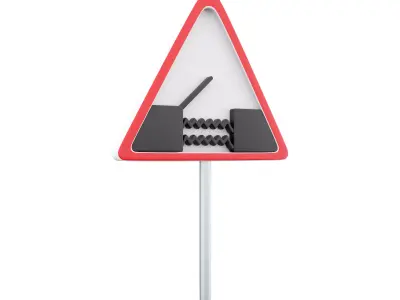 3D swing bridge road sign 3D model