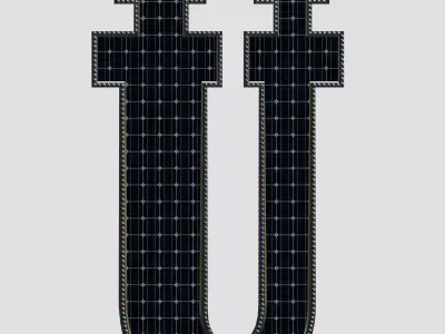 Solar Panel Letter - U 3D model