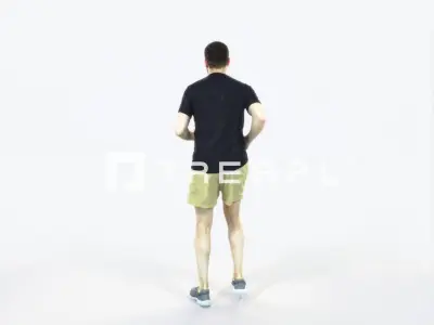 Portrait 07H Running Jogging Football Sports Man Low-poly 3D model