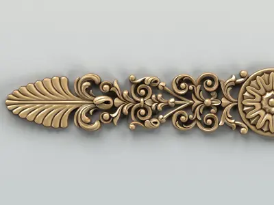 Carved decor horizontal 011 3D model