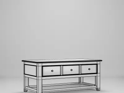 Wood Table 120 x 60 x 50  Low-poly 3D model