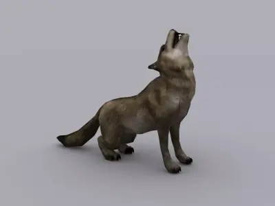 WOLF GAME READY ANIMATED MODEL Low-poly 3D model
