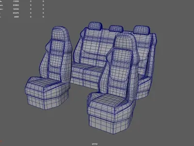 Car Seat 06 Low-poly 3D model