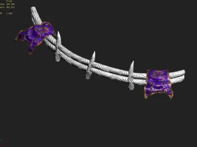 Stone Town Magic Cave - Stone Bone - Flag 02 3D model