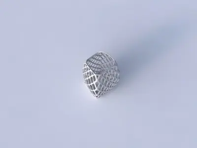 Vase arc rectangle with diagonal grid lattice 3D print model