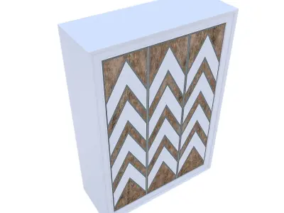 3D classic wardrobe 03 model Low-poly 3D model