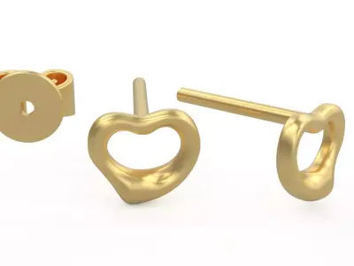Model 1107  Tiffany Open Heart Earring 3D print model