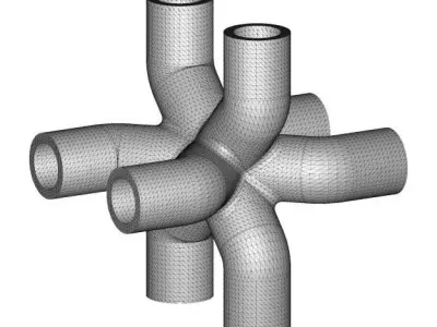 Creative Eight Way Pipe Fitting 3D print model