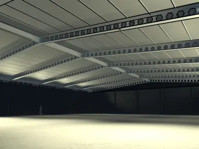 Warehouse with hall space 3D model