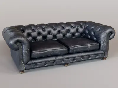 chesterfield sofa Low-poly 3D model