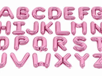 Balloon Alphabet Pink 3D model