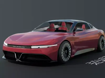 DeLorean Alpha 5   Rigged 3D model