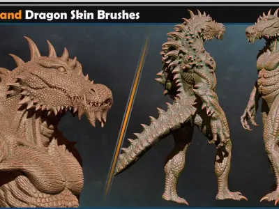  Reptile and Dragon Skin Brushes Vol 07 3D model