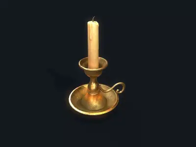 Medieval Candlestick 5 Low-poly 3D model