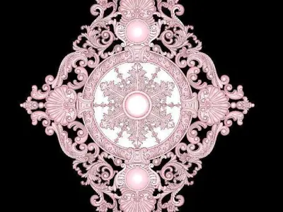 02 Round rosette 3D print model 3D print model