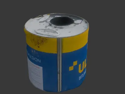 Bitumen Emulsion Drum 3D Scan Low-poly 3D model