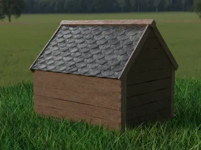 Kennel - Doghouse 3D low-poly model Free low-poly 3D model