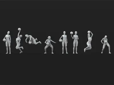  49 Basketball Player figures 3D print model