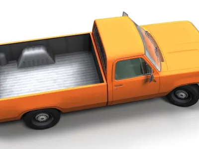Dodge D100 1977 Low-poly 3D model