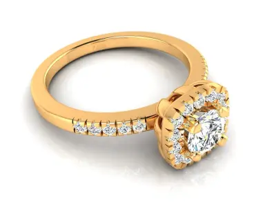 Ring M171 The luxury female ring with gems wedding 3D print model